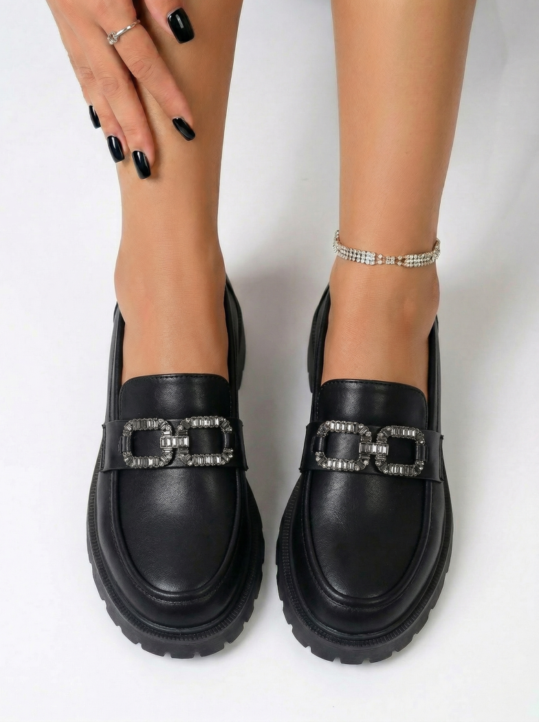 Pantofi casual dama negri din piele ecologica Zafira #24668