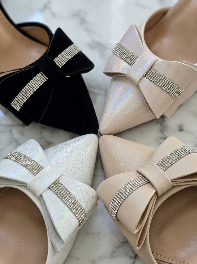 Pantofi cu toc dama bej din piele ecologica Elis #24675