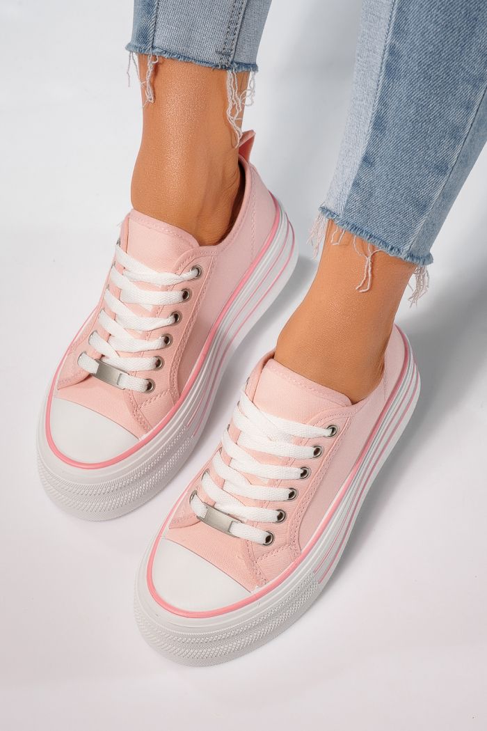 Adidasi dama roz din material textil Sophia #24725