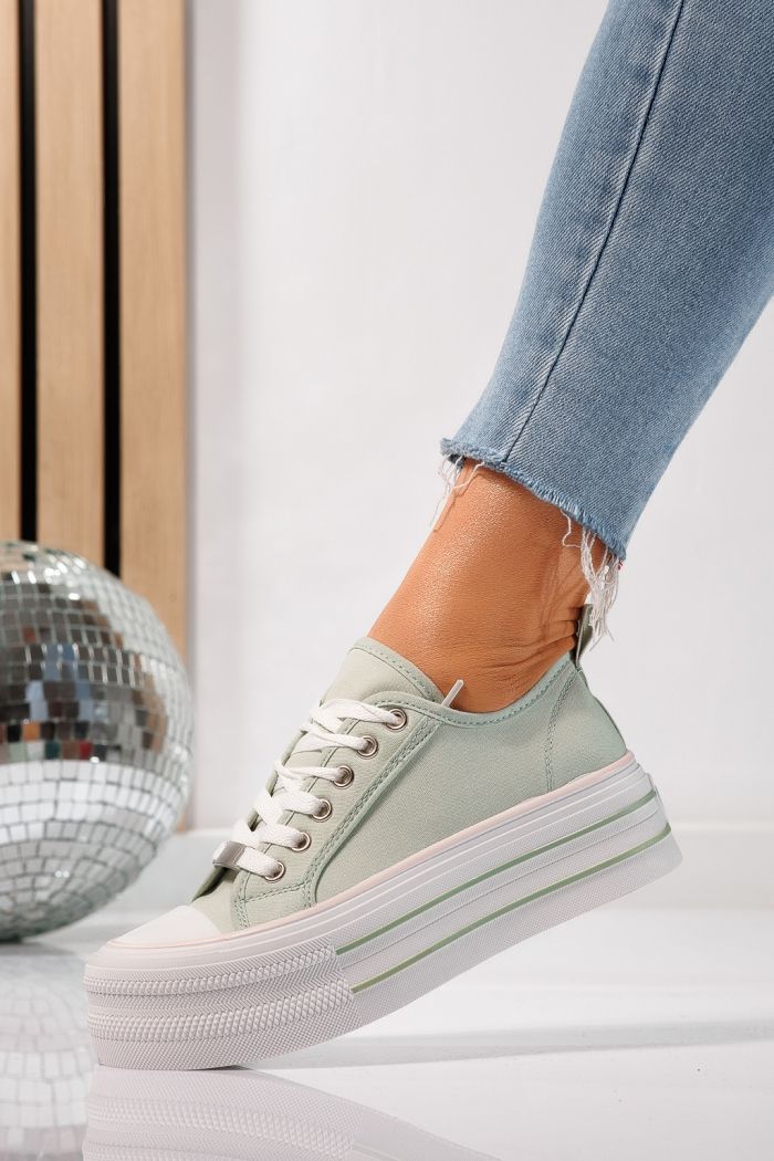 Adidasi dama verzi din material textil Sophia #24726