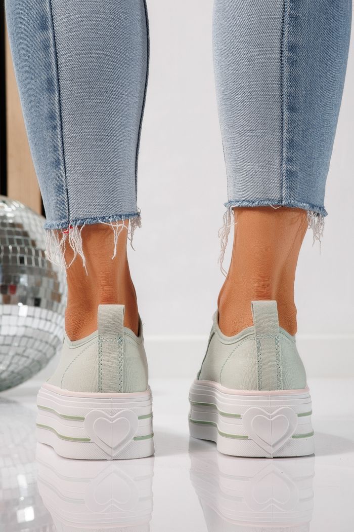 Adidasi dama verzi din material textil Sophia #24726