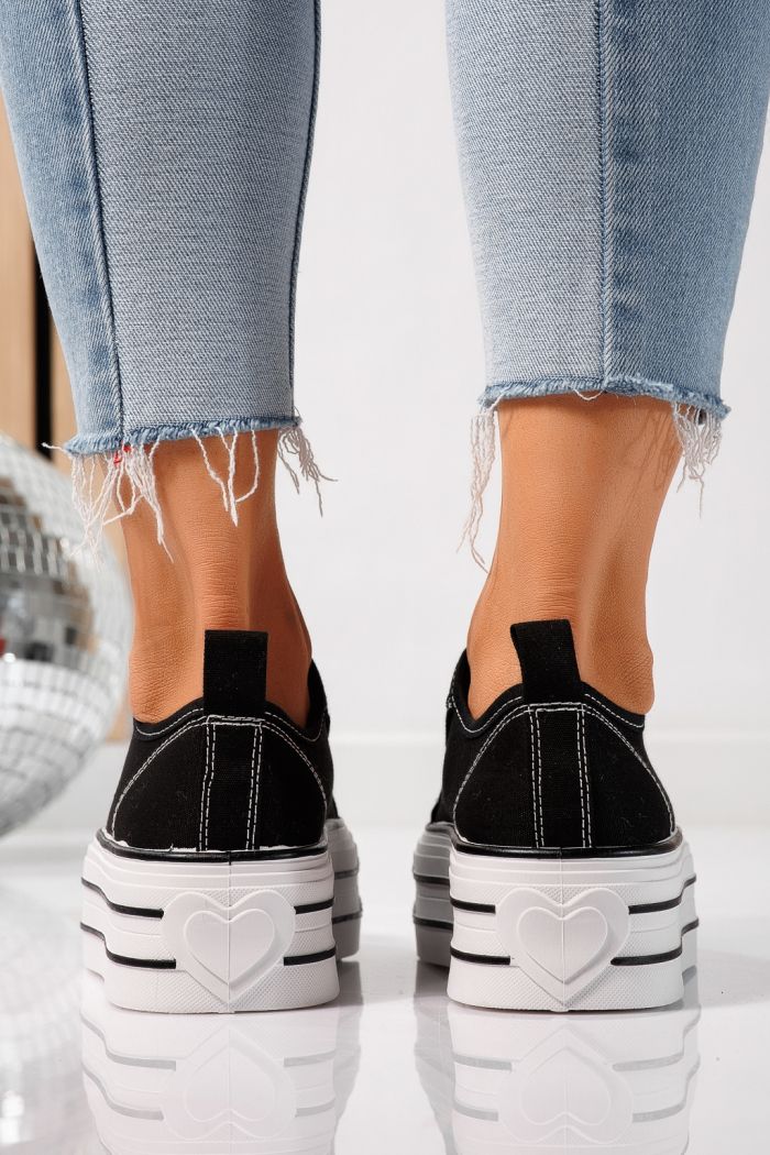 Adidasi dama negri din material textil Sophia #24727