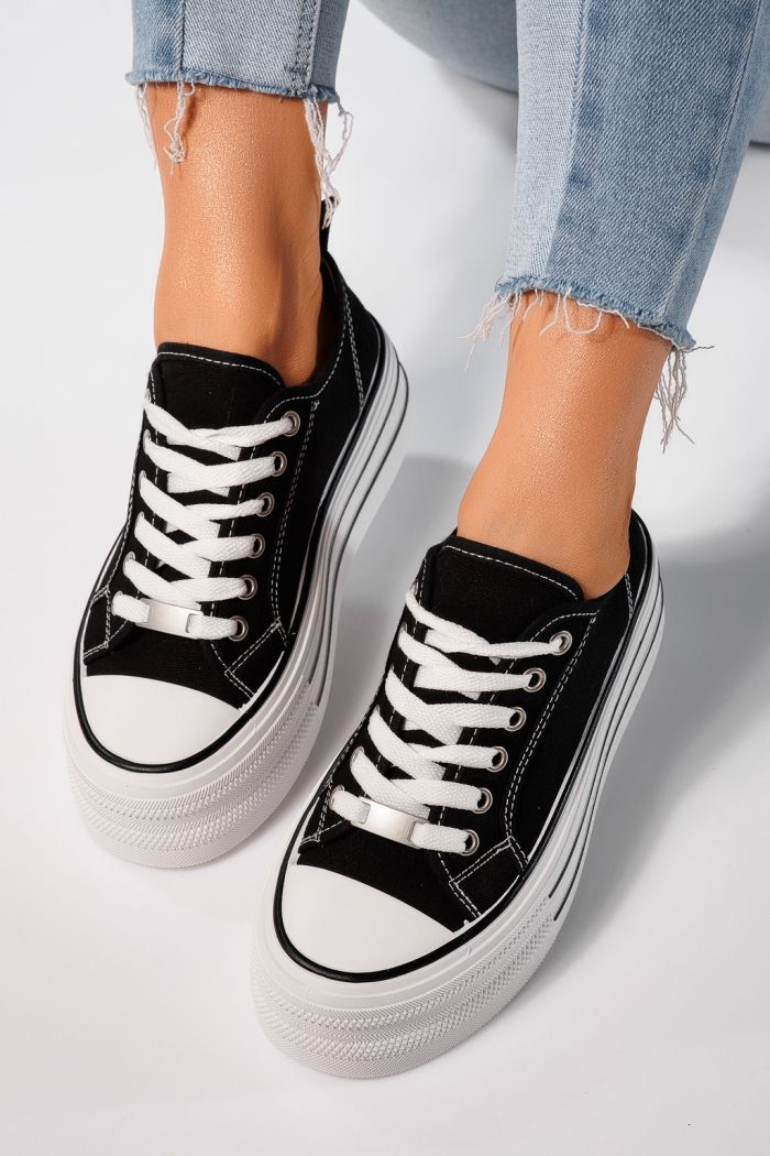 Adidasi dama negri din material textil Sophia #24727