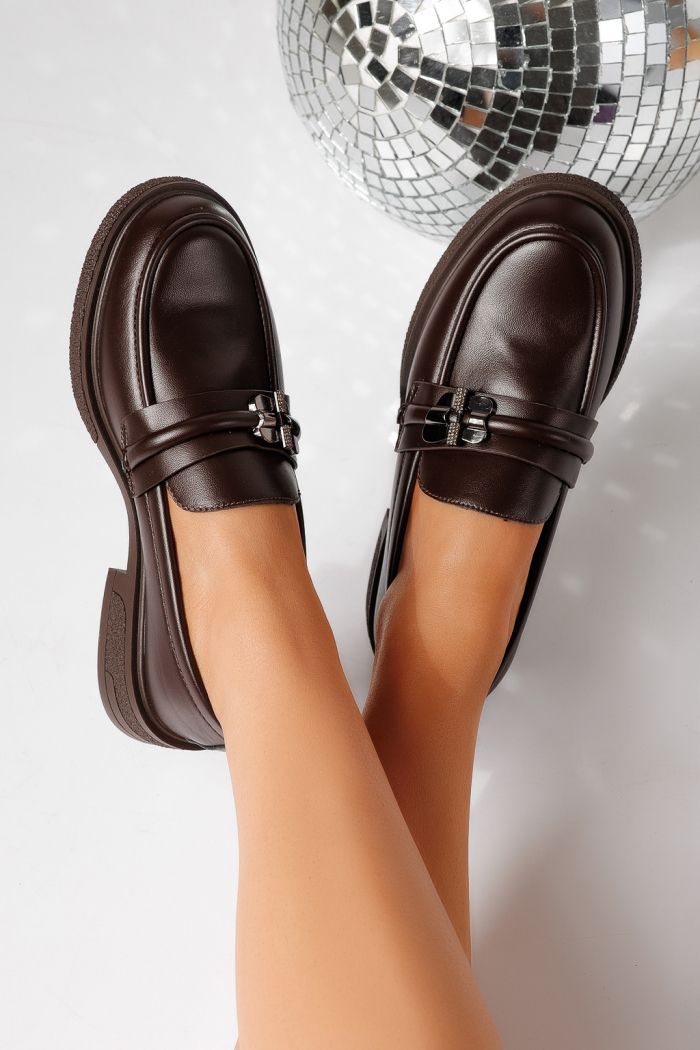 Pantofi casual dama maro din piele ecologica Calista #24896