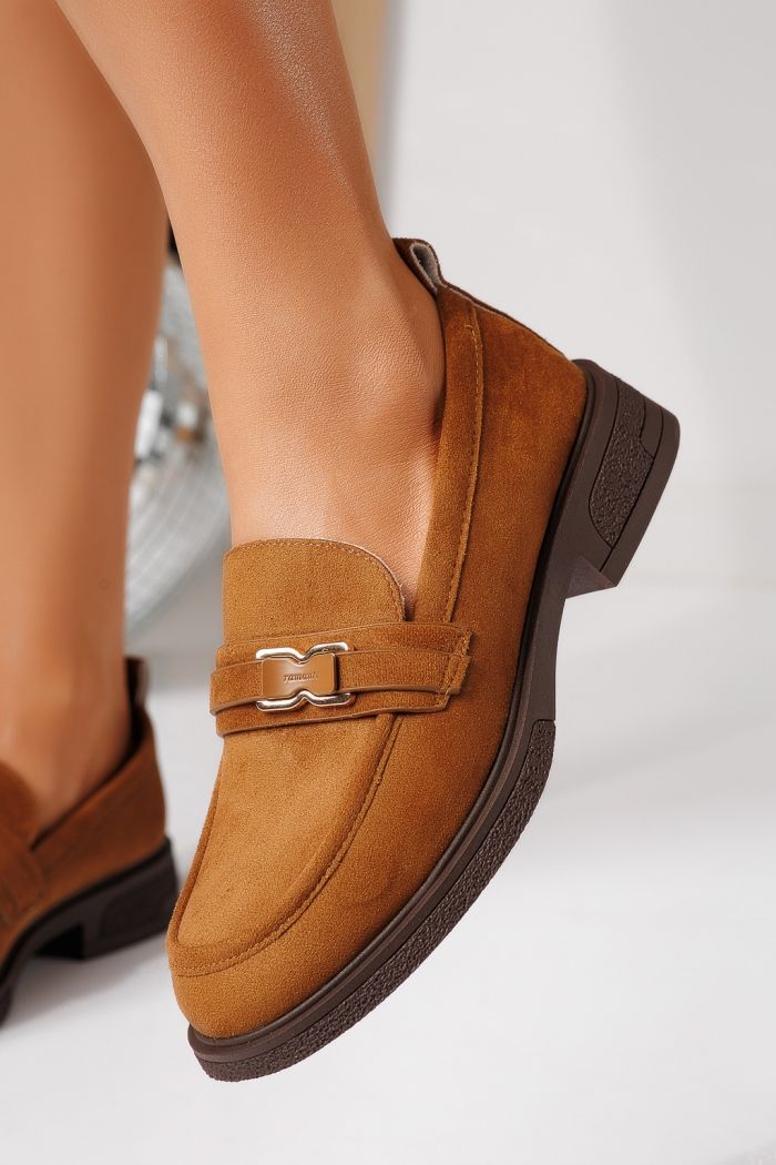 Pantofi casual dama maro din piele ecologica intoarsa Cassia #24902