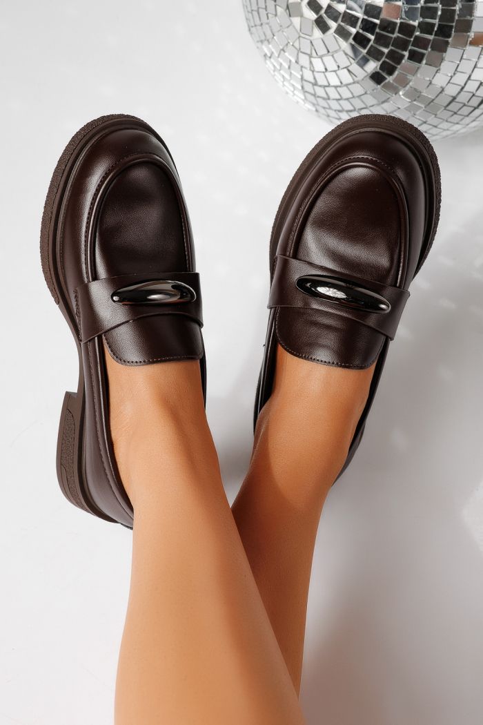 Pantofi casual dama maro din piele ecologica Chiara #24907