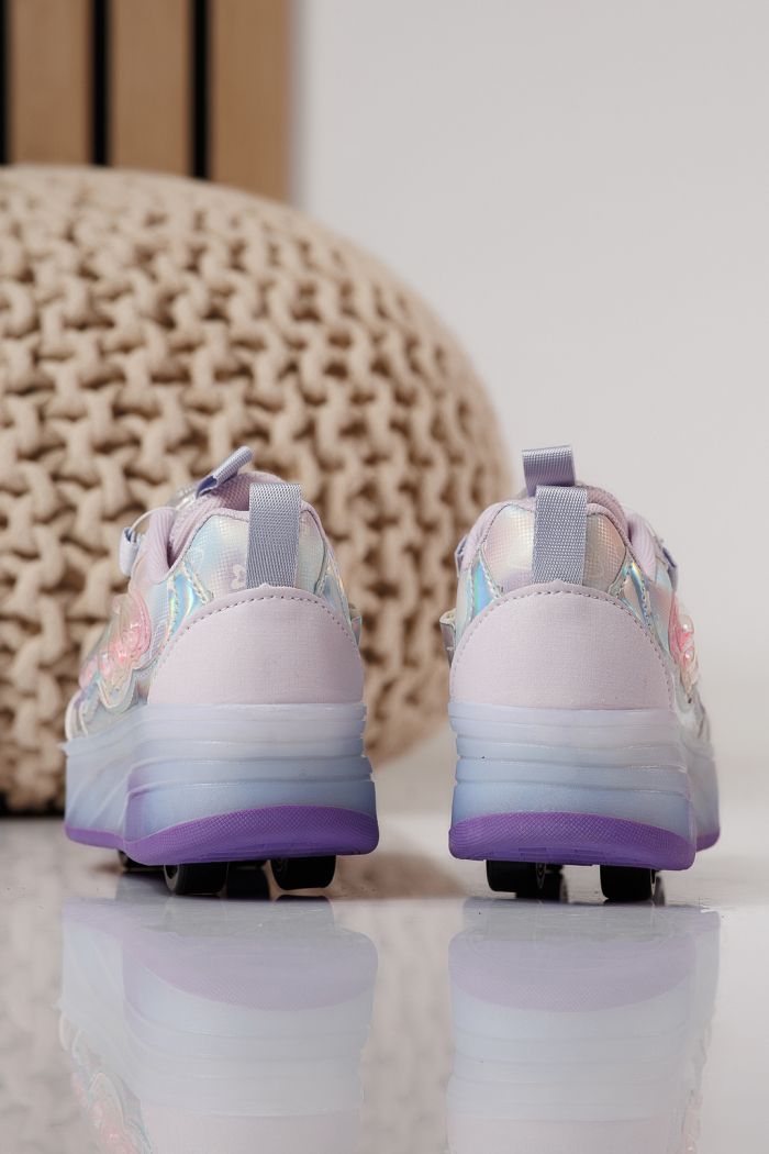 Adidasi cu role mov din material textil Helys3 #24868