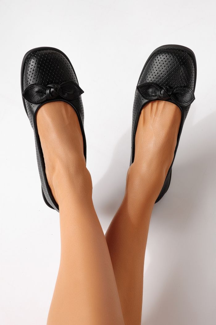 Balerini dama negri din piele ecologica Amaris #24945