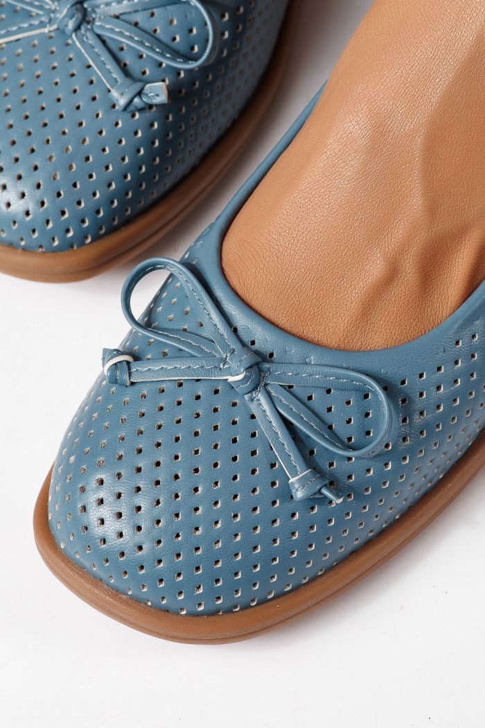 Női balettcipők kék öko bőrből készült Brielle #24884