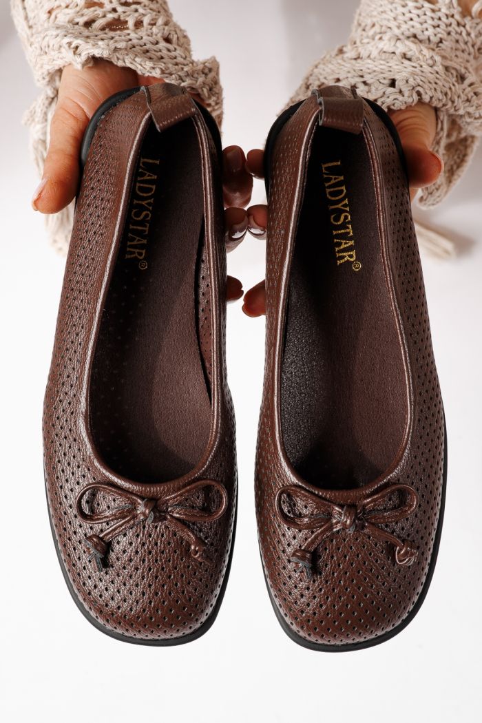 Balerini dama maro din piele ecologica Brielle #24885