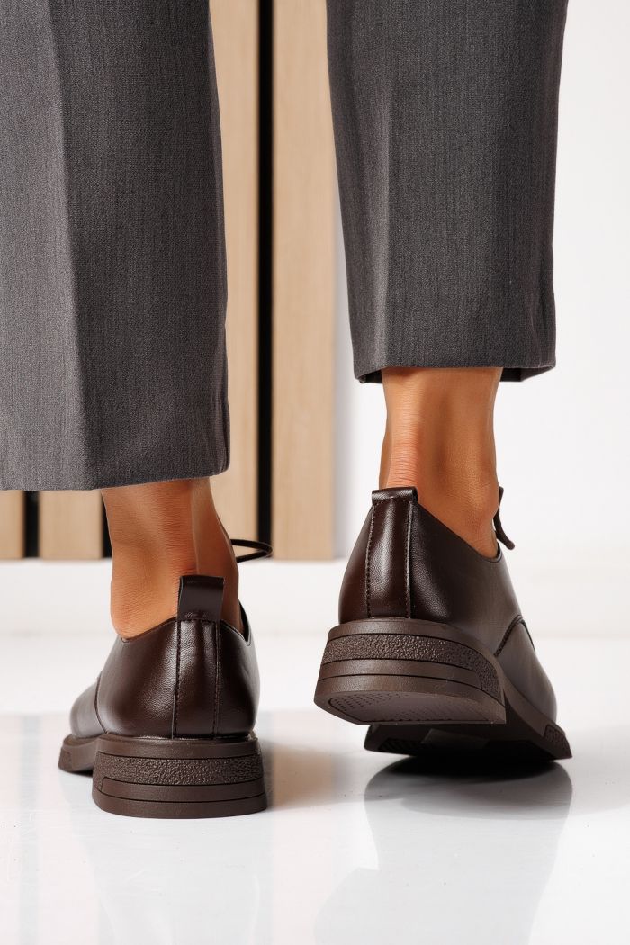 Pantofi casual dama maro din piele ecologica Bellamy #24889