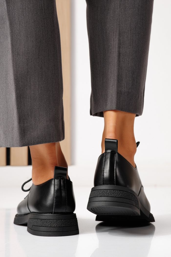 Pantofi casual dama negri din piele ecologica Bellamy #24892