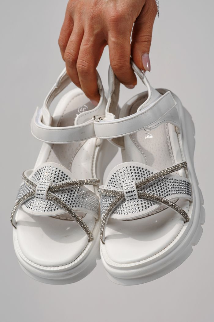 Sandale copii albe din piele ecologica Althea  #24952