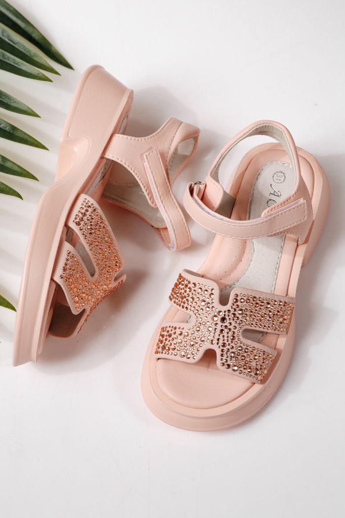 Sandale copii roz din piele ecologica Lovia #24957