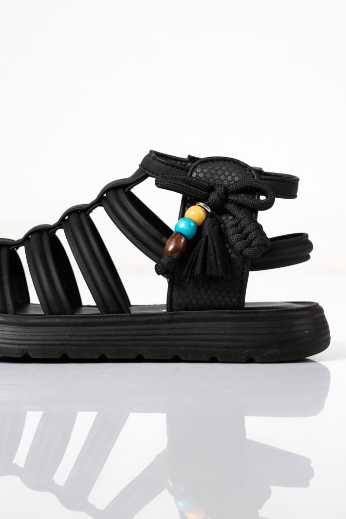 Sandale copii negre din piele ecologica Madison #24923