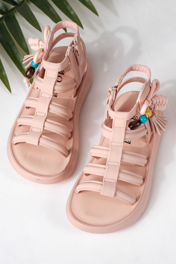 Sandale copii roz din piele ecologica Madison #24959