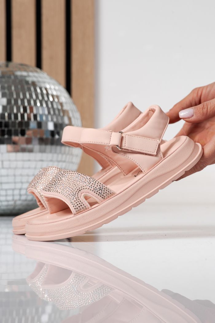 Sandale copii roz din piele ecologica Ivara #24925