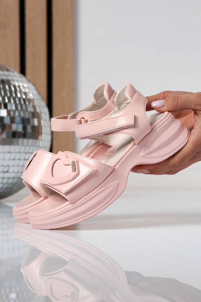 Sandale copii roz din piele ecologica Dysis #24909