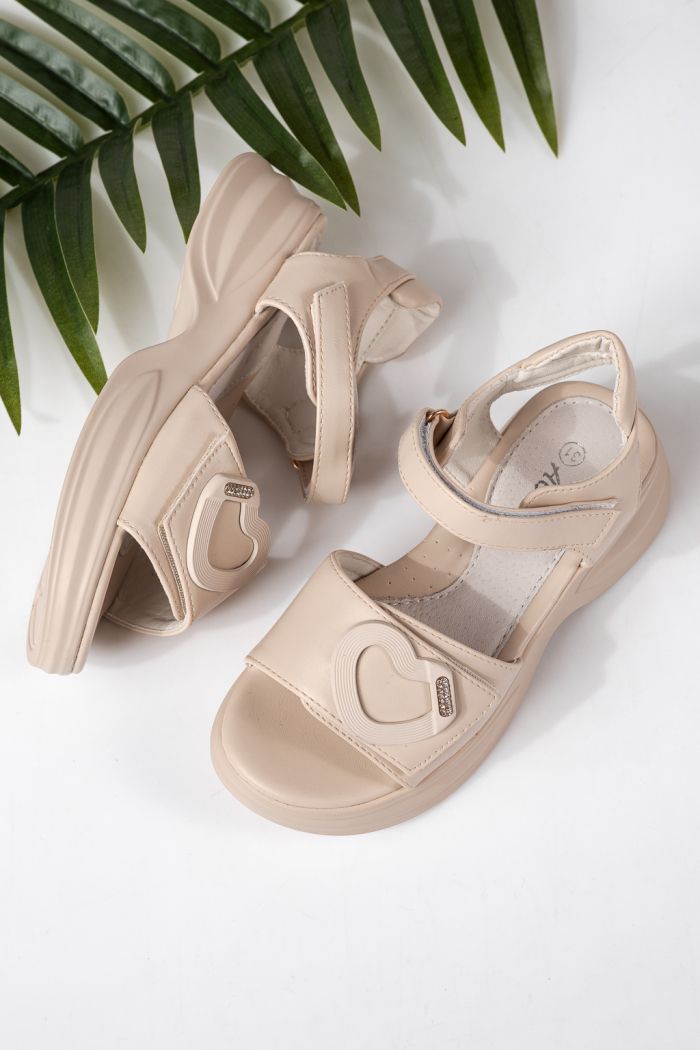 Sandale copii bej din piele ecologica Dysis #24910