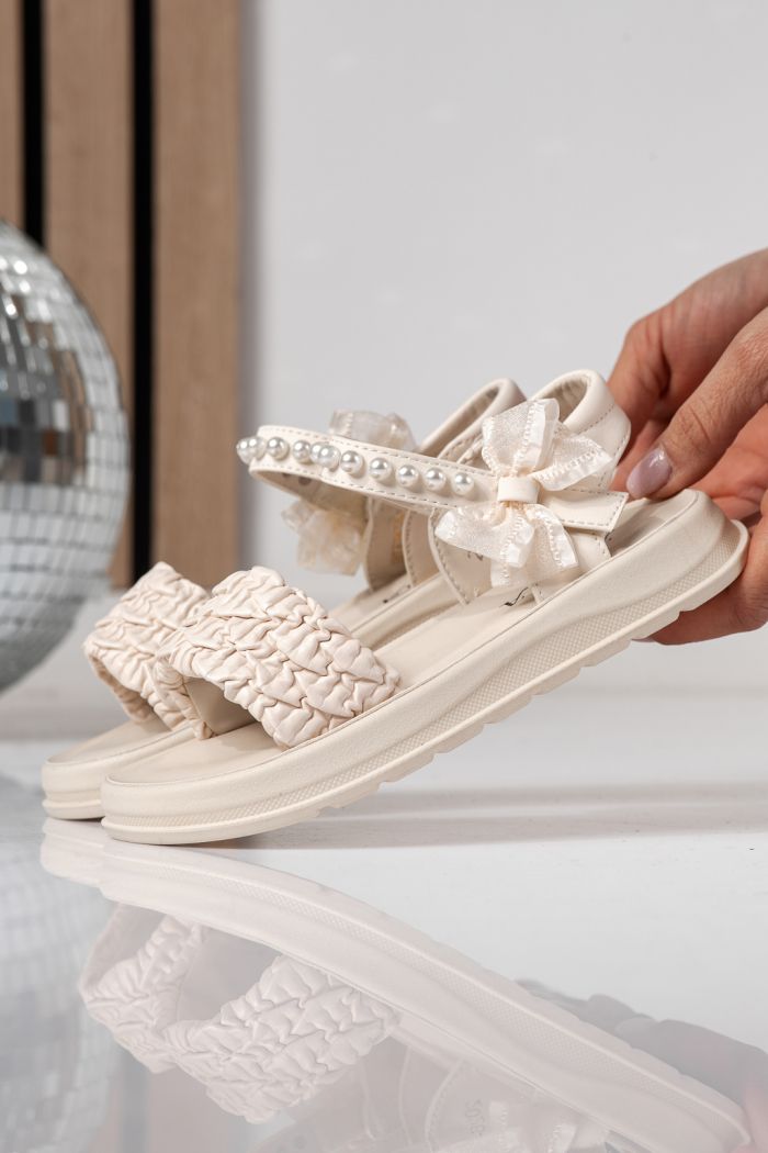 Sandale copii bej din piele ecologica Harper #24960