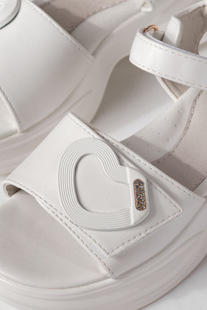 Sandale copii albi din piele ecologica Dysis #24912