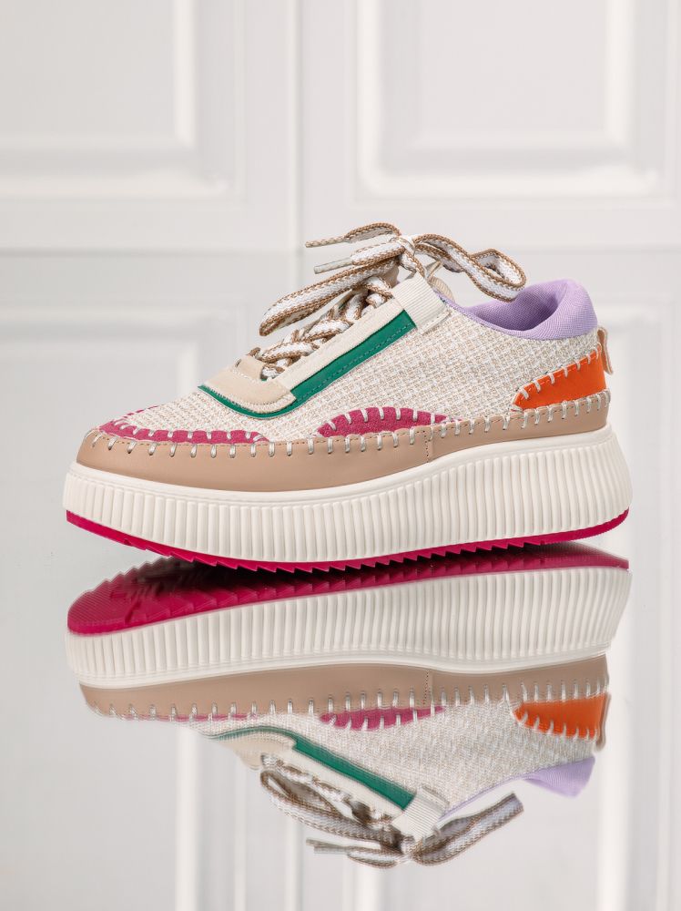 Adidasi dama roz din material textil Roxi #24983