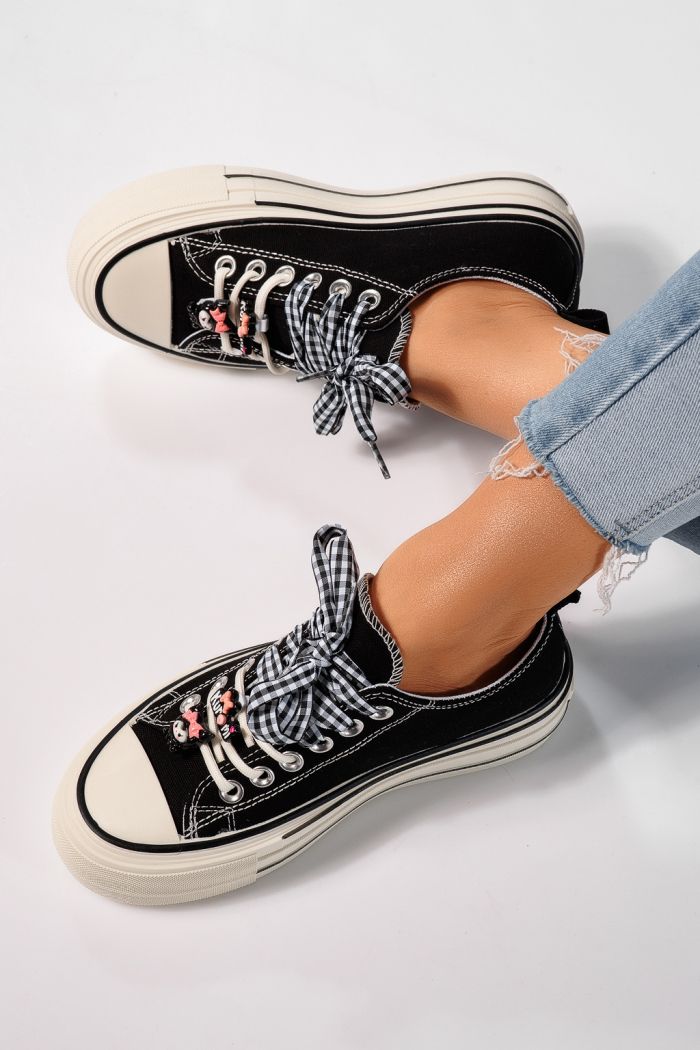 Adidasi dama negri din material textil Amelia#25236