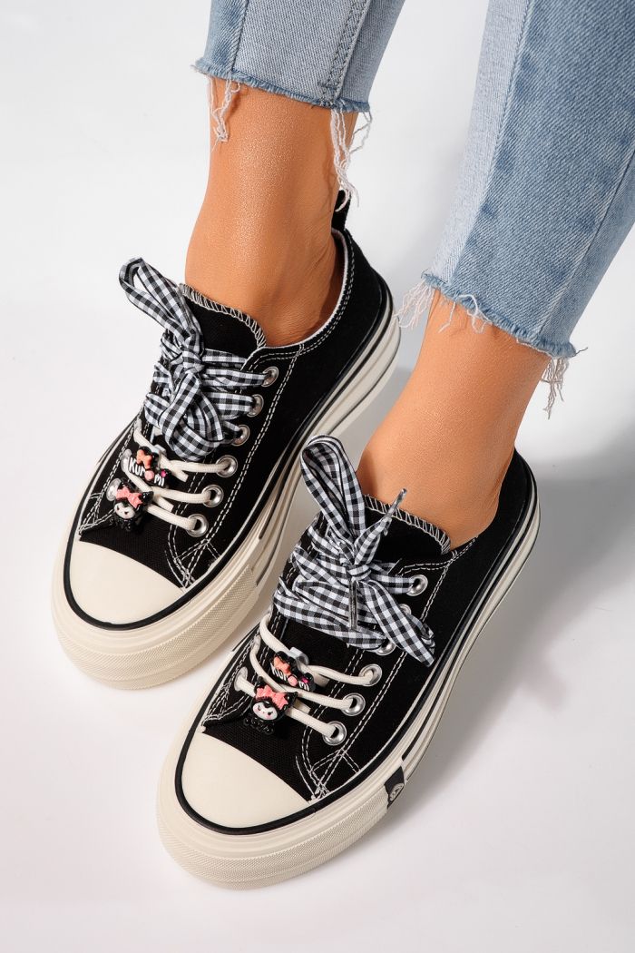 Adidasi dama negri din material textil Amelia#25236