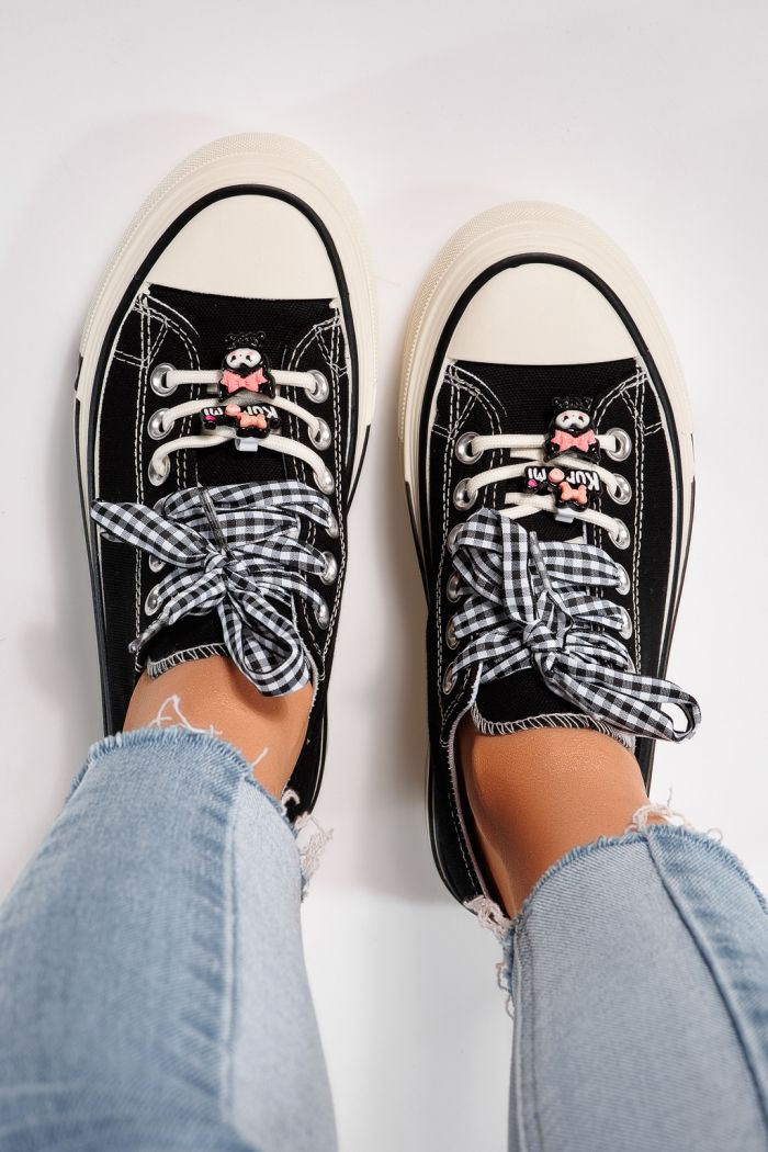 Adidasi dama negri din material textil Amelia#25236