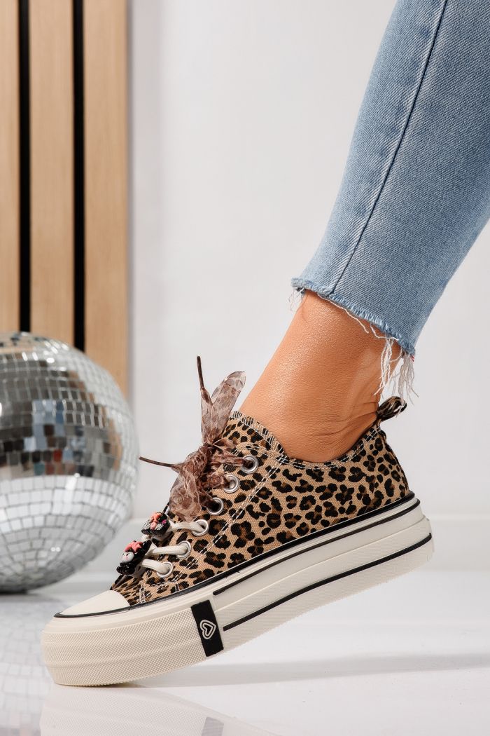 Adidasi dama leopard din material textil Amelia #25237