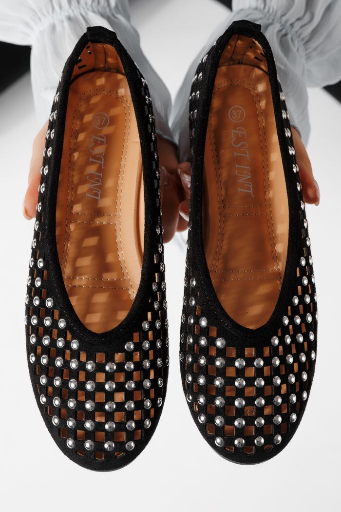 Balerini dama negri din piele ecologica Diamond #25115