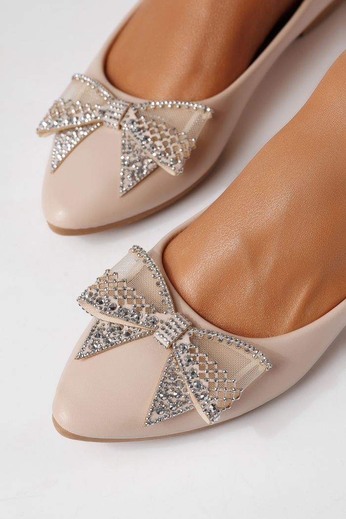 Balerini dama roz din piele ecologica Linnea #25114