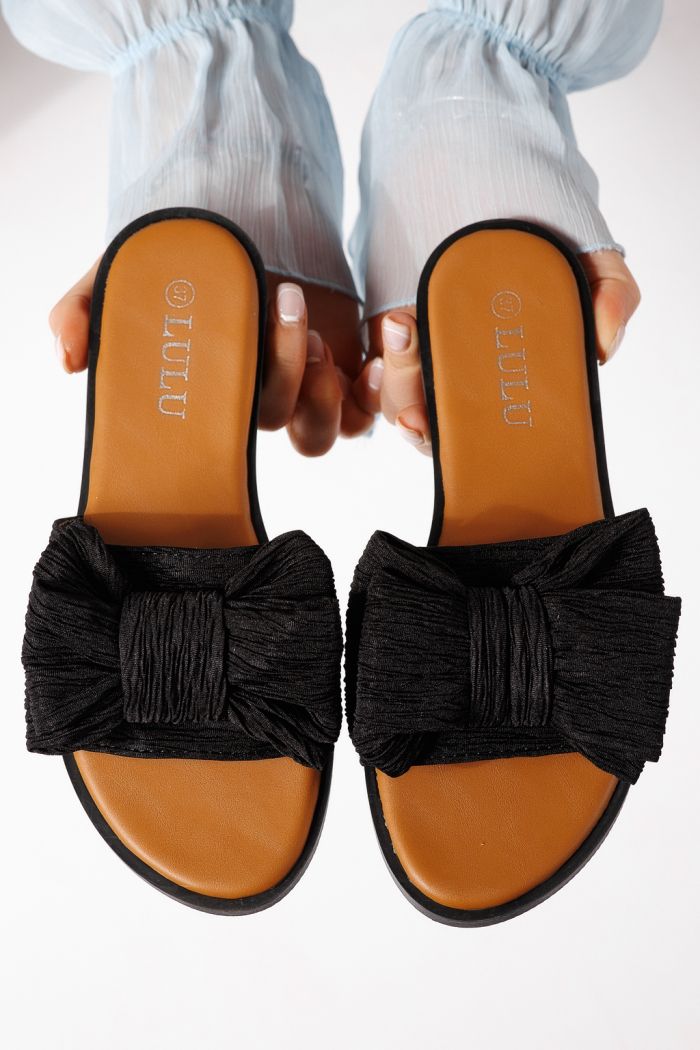 Papuci dama negri din material textil Zaida #25061