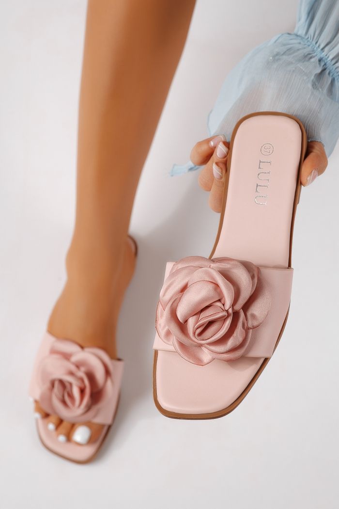 Papuci dama roz din piele ecologica Nerys #25103