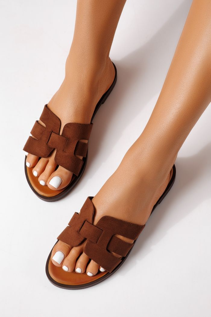 Papuci dama maro din piele ecologica intoarsa Odessa #25107