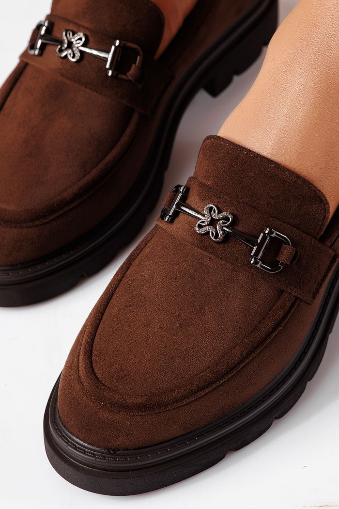 Pantofi casual dama maro din piele ecologica Tahlia #25517