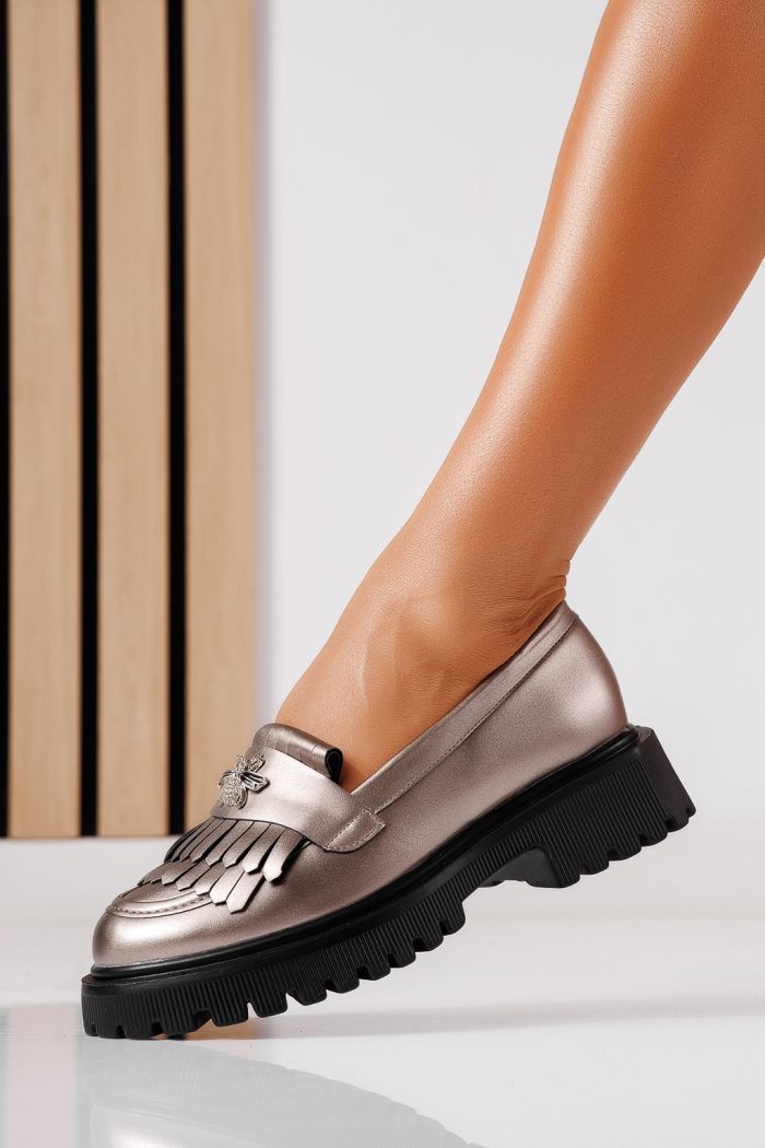 Pantofi casual dama gri din piele ecologica Kiana #25513