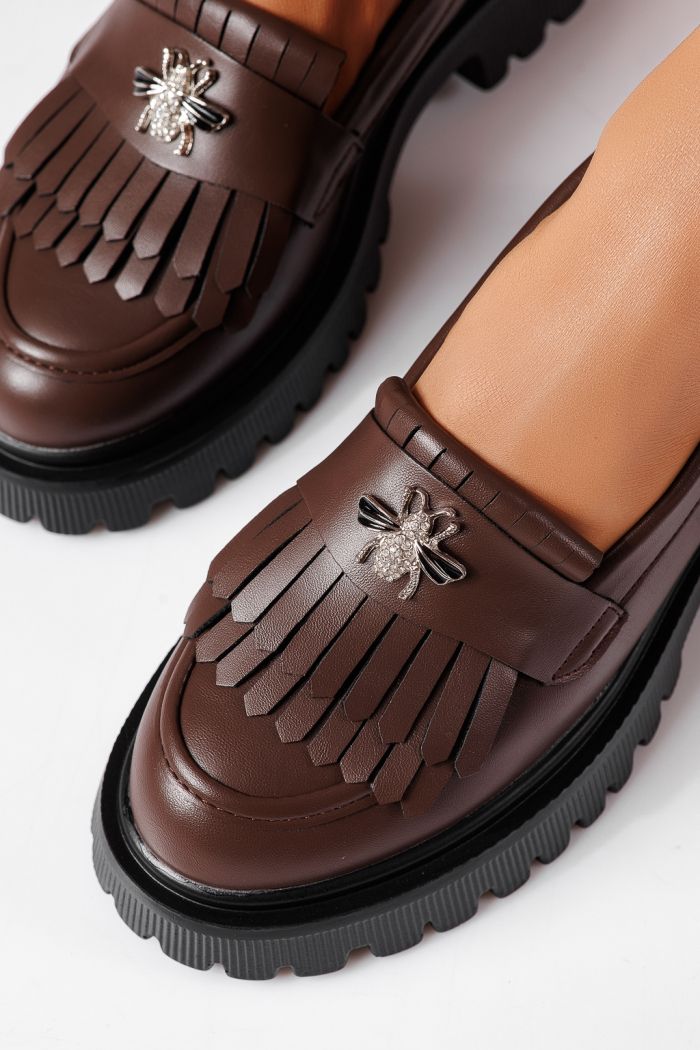 Pantofi casual dama maro din piele ecologica Kiana #25512