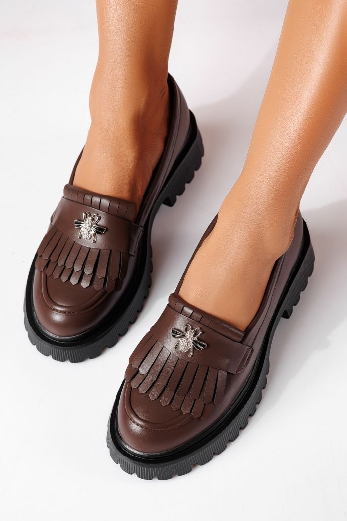 Pantofi casual dama maro din piele ecologica Kiana #25512