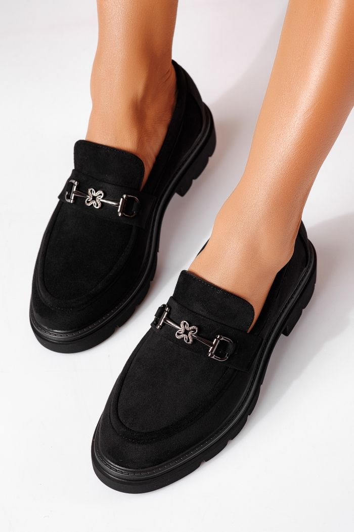 Pantofi casual dama negri din piele ecologica Tahlia #25516