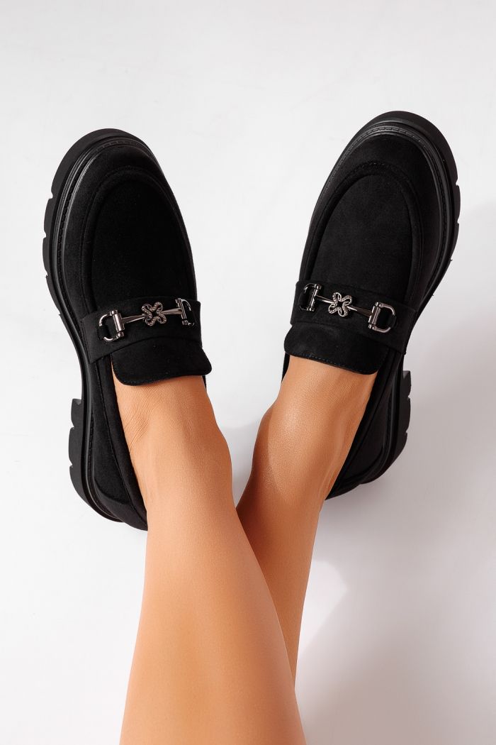 Pantofi casual dama negri din piele ecologica Tahlia #25516