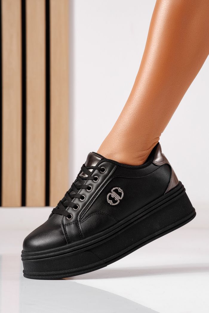 Adidasi dama negri din piele ecologica Astoria #25450