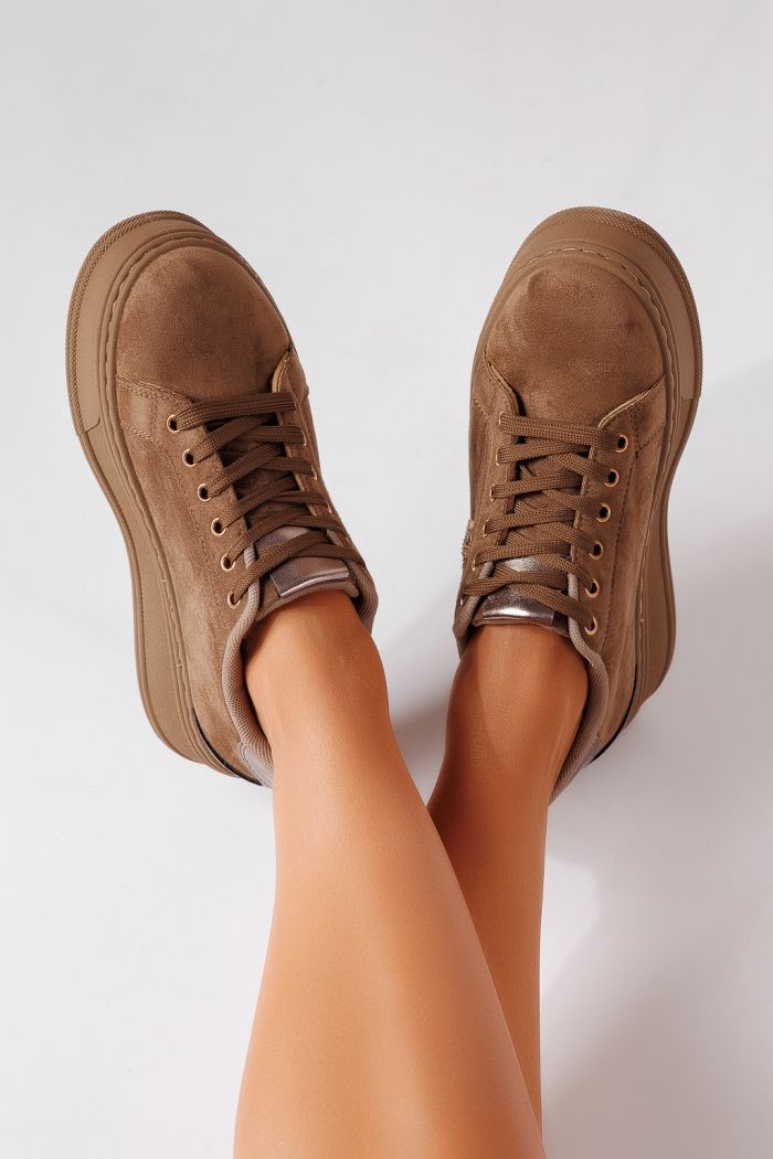 Adidasi dama khaki din piele ecologica intoarsa Astoria #25452
