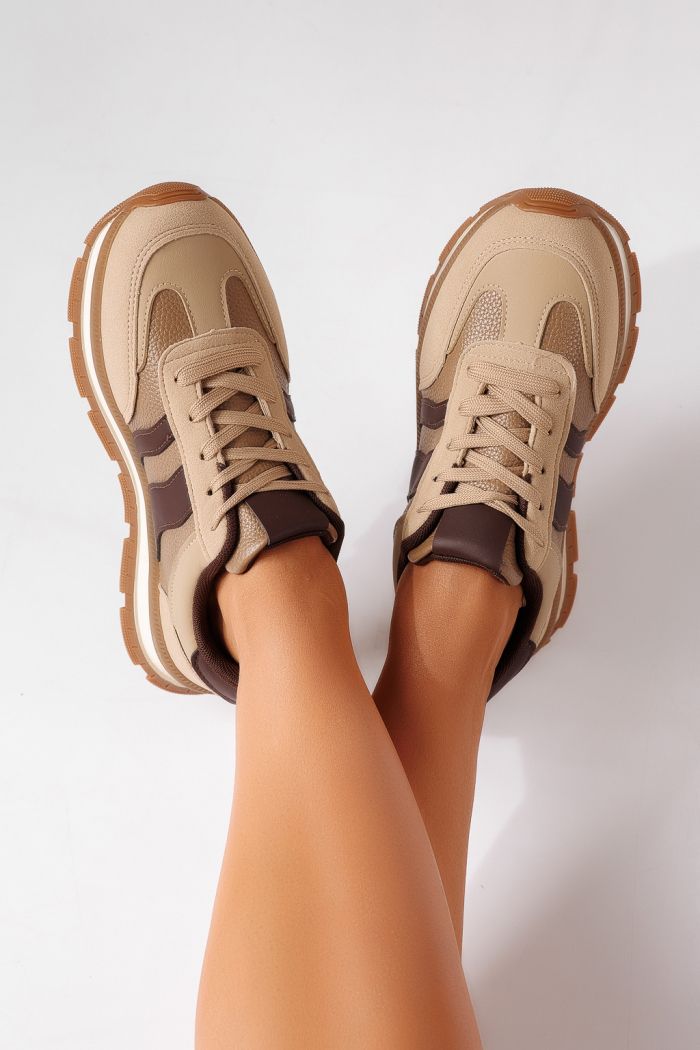 Adidasi dama khaki din piele ecologica Ottilie #25492