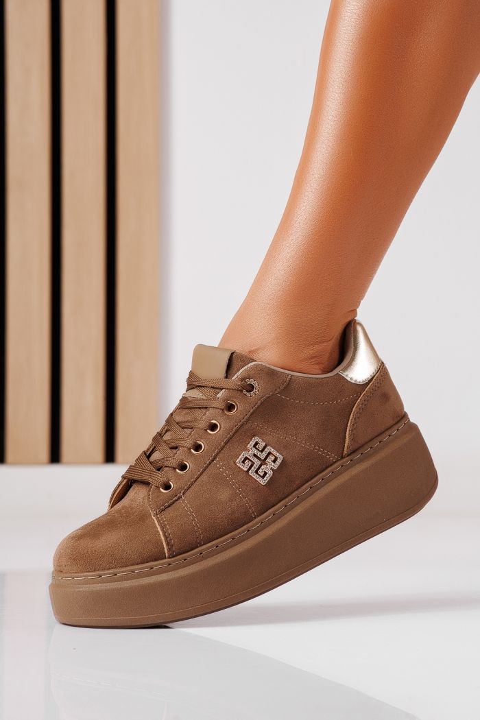 Adidasi dama khaki din piele ecologica intoarsa Enya #25470