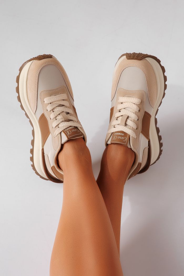 Adidasi dama khaki din piele naturala Samara #25495