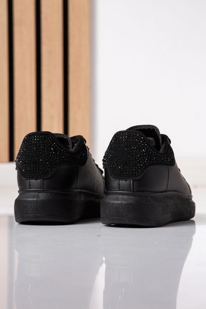 Adidasi copii negri din piele ecologica Scarlett #25434