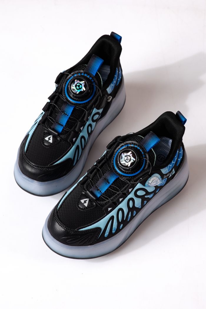 Adidasi cu role negri din piele ecologica Helys4 #25430