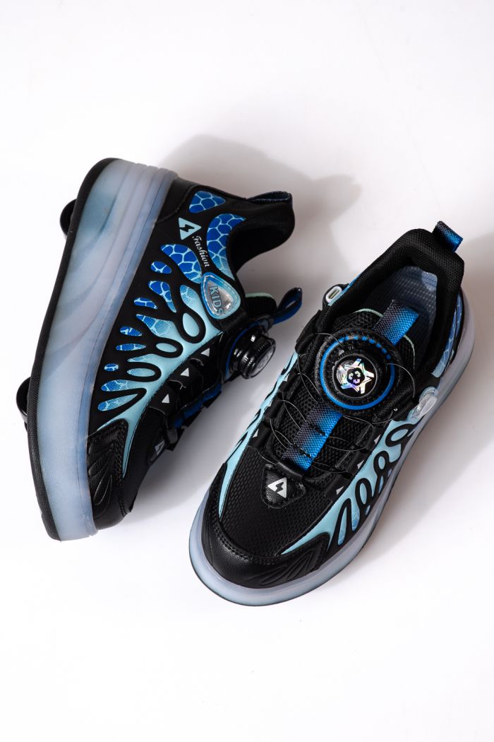 Adidasi cu role negri din piele ecologica Helys4 #25430