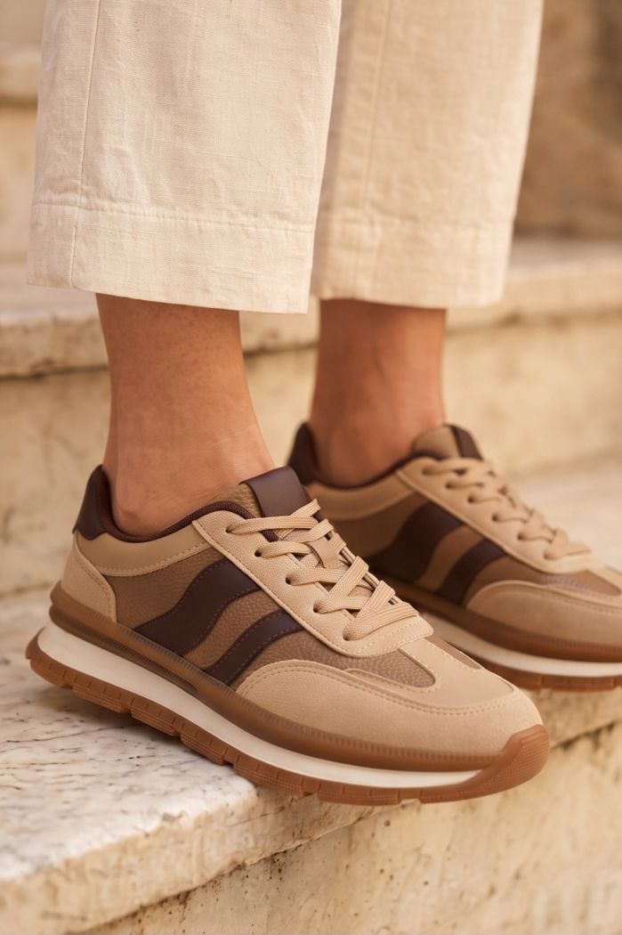 Adidasi dama khaki din piele ecologica Ottilie #25492